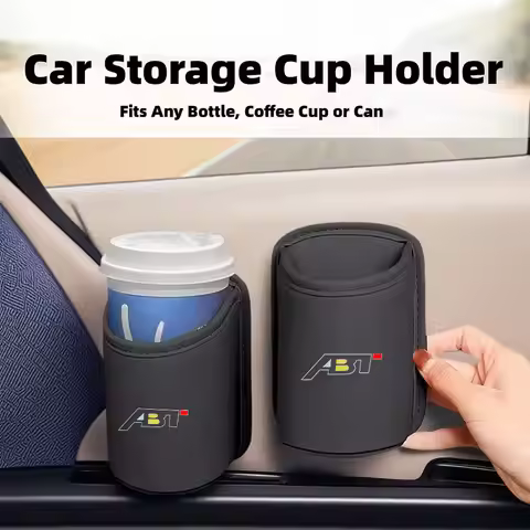 Leather Car Cup Holder Hang Storage Box Beverage Rack For Audi ABT Q5 Q7 Q3 A3 A4 A6 A5 A1 A8 Q8 Q2