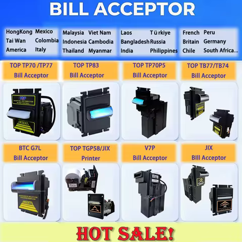 TB77 Plastic Coin-Operated Crane Machine 1-Year Warranty Bill Acceptor for Game Machines