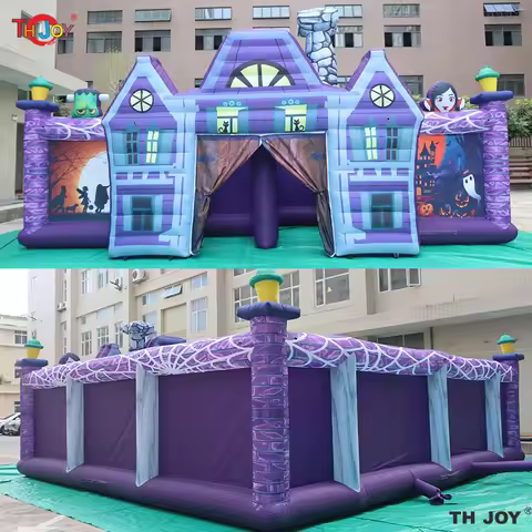 8x8m Inflatable Zombie Halloween Haunted House Laser Tag Maze Horrible Inflatable Ghost Puzzle labyr