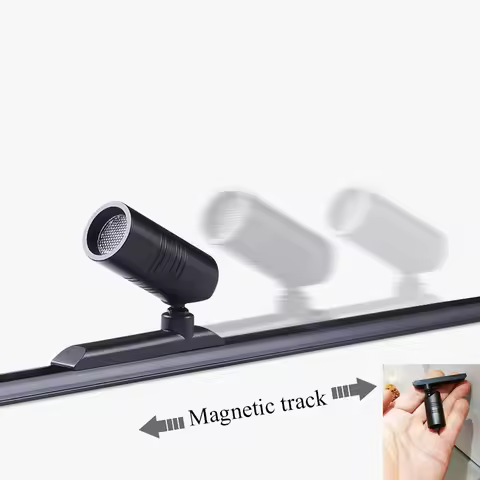 Super Mini Showcase Cabinet Spotlight Track Magnetic Light 12V Universal Adjustment Exhibition Shopw