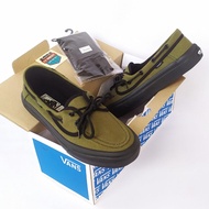Sepatu Sneakers Slip On Tali Vans Zapato Green Army Black High Premium Quality Special Edition Rare