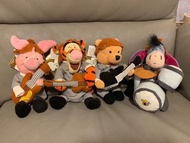 小熊維尼 Winnie the Pooh, Tigger, Piglet, Eeyore The Beatles 1964 披頭四 造型公仔 絕版