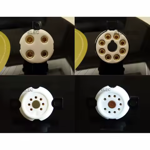 EIZZ Vacuum Tube Socket Ceramic Base 24K Gold Plated 4/7/8/9 Pins Hi-Fi Audio AMP 300B 274B 6Z4 KT88