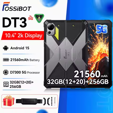 FOSSiBOT [DT3- 5G] Android 15 Rugged Tablet 10.4" 2K Display 32GB(12+20) 256GB 21560mAh 66W Charging