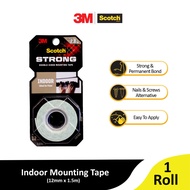 3M Scotch Indoor Double Sided Mounting Tape, Holds Up to 2.8kg, 1pc/pack, 12mm x 1.5m MS110S12