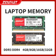 Zenfast หน่วยความจำแรม DDR3 DDR4 8GB 4GB 16GB 32GB 1333 1600 2133 2400 2666 3200MHz SODIMM โน้ตบุ๊ค