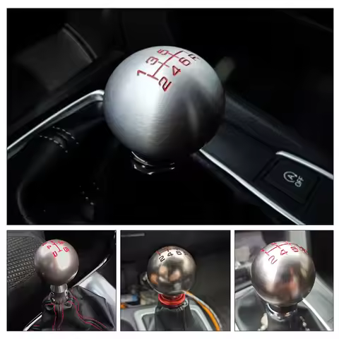 Car Gear Shift Knob Aluminum 5/6 Speed Matte Ball Shape For FD2 FN2 EP3 TYPE R Honda Civic Fit City 