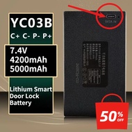 7.4V 4200mAh-5000mAh Lithium Smart Door Lock Battery for YC04B YC03B YC04A YC03A YC04C YC03C YC04E Y