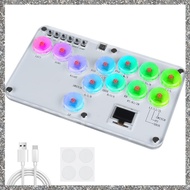 (PQAT) Fighting Stick Controller Colorful RGB Light Fighting Game Arcade Game Keyboard for PC Switch