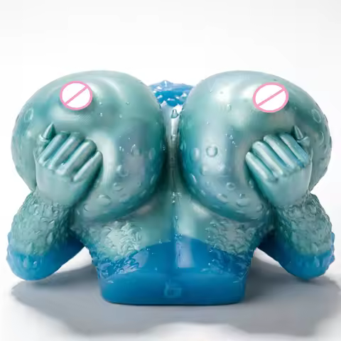 GEEBA Ultra-Realistic Blue Silicone Male Stroker Fantasy Breast Modeling Premium Adult Men Masturbat
