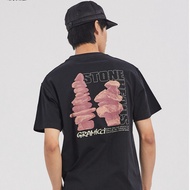 GRAMIC100% cotton outdoor T-shirt for men and women, short sleeves with loose letters.