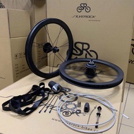 [ZHUIS] SILVEROCK Carbon Wheelset 5 Speed 16 x1 3/8" 349 Rim Brake Wheels for Brompton 3sixty Foldin