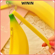 WININ Banana Zero Wallet, Banana Shape Silicone Silicone Pen Bag, Multifunctional Yellow 2.36*7.87 I