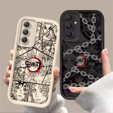 Demon Slayer Chain Phone Case For Samsung Galaxy A54 A05 A05S A34 A24 A14 A53 A33 A23 A13 A52 A52S A