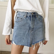 New Flash irregular washed skirt child summer skirts slim Joker denim skirt is a skirt high waist sk