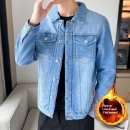 TIDE BEAR เสื้อโค้ดอย่างหนาฤดูหนาวแจ็คเก็ตผ้าเดนิมของผู้ชายแฟชั่นลำลองเสื้อแจ็คเก็ตกันหนาว