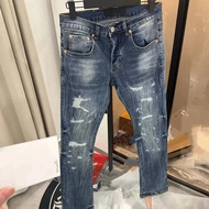 6041 Four Seasons Dsquared2 Jeans Men's Slim-fit Stretch Crinkle Zipper Decoration D2 Jeans Skinny F