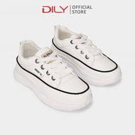 Giày sneaker nữ DILY đế độn tôn chân giày thể thao nữ da cao cấp đi học cao 5cm AG0140