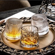 Glass whiskey spinning/glass crystal 150ml/rotary whiskey wine