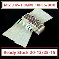 0.45-1.0mm mixed pack, 10 pieces/box, AAAA grade blue and white colored rubber bracelets, 10 pieces 