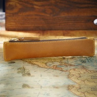 Mini Genuine Leather Pencil Case Simple Portable Men Women Small Capacity Leather Eyebrow Pencil Cas