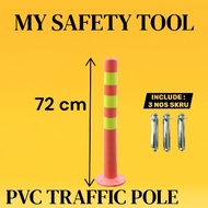 SAFETY POLE TRAFFIC PVC POLE REFLECTIVE STICKER 77CM / 72CM HEAVY DUTY/LIGHT DUTY