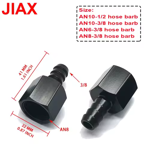 Aluminum 6AN 8AN 10AN female Flare to 3/8 Barb Push Hose Barb Fitting Adapter