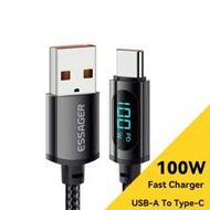Essager Type C Cable 100W 7A PD Fast Charging Charger USB C With LED Display Cable Data Wire For Lap