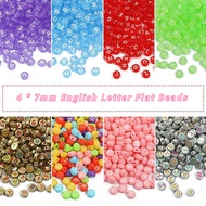 100 Pcs/Pack 4x7mm Colored Transparent Acrylic English Letter Beads for DIY Jewelry Bracelet Necklace Making Accessories