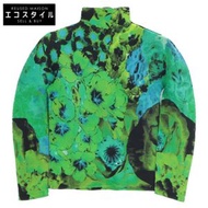 三宅一生 MI93FJ471 綠色花卉彈性褶皺瓶頸鏤空