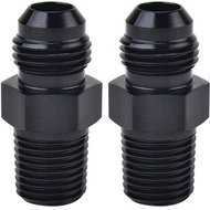 Straight Adapter AN3/AN4/AN6/AN8/AN10/AN12 Male to NPT Connector Black 2pcs Pack
