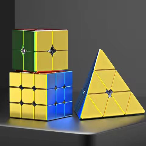 SENGSO Speed Cube 2x2x2,3x3x3, pyramid phantom colour Stickerless Magic Cube professional Competitio