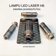 Bohlam Lampu Depan LED Laser Kuning-Putih H6 Mio/Xeon/Fino/Xride/Beat FI/Vario Cbs Techno/Scoopy karbu/Satria Fu/Jupiter Mx/Vega R Universal Motor