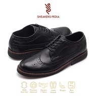 BRITISH BLACK - (GENUINE LEATHER) Men's BLACK Oxford Shoes Formal Office Work Genuine Cowhide Origin