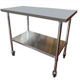 BAKER 4Ft~ 5Ft~ 6Ft~7Ft x 2.5' x 33.5" Height [1.0mm Thickness] Solid Stainless Steel Table Work Top