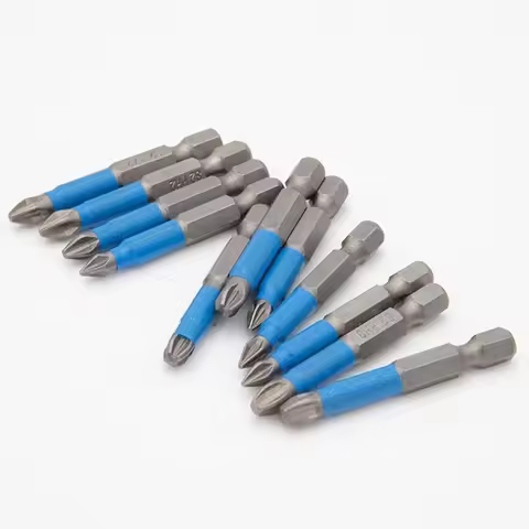 6 PCS Hexagonal Handle Screwdriver Set PH1/PH2/PH3/PZ1/PZ2/PZ3 S2 Steel Anti Slip Cross Electric Scr
