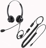 MAIRDI Phone Headset with Noise Cancelling Microphone, Binaural Call Center Headset with RJ9 Jack for Office Landline Phones, Work for Plantronics Avaya Nortel Polycom Aastra