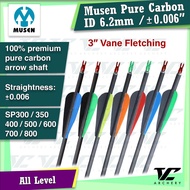 V Club Archery Musen Pure Carbon Plastic Vane Arrow - ID6.2mm - Straightness 0.006 - SP300-SP800