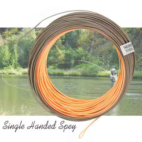 90FT Length WF1F - WF8F Single Handed Spey Fly Fishing Line WF3F-8F 90ft with 2 Welded Loops Peach/C