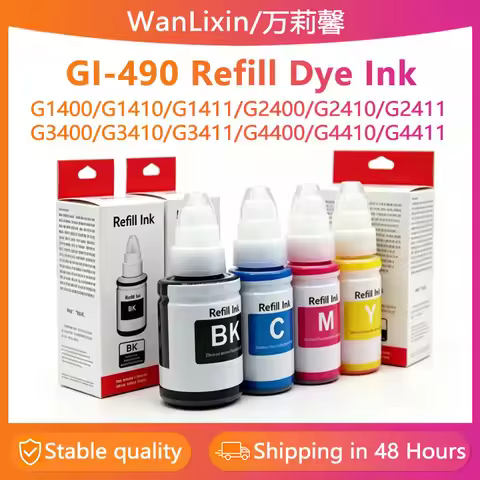 490 GI-490 Ink Refill Ink Compatible For Canon G1400 G1410 G1411 G2400 G2410 G2411 G3400 G3410 G3411