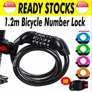 [SG] 1.2m Long Thick Bicycle Lock Number Key Bike