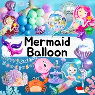 [SG Instock] Mermaid Balloon Birthday Party Decoration Underwater Backdrop Dessert Stand