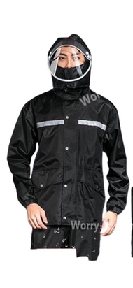 Raincoat reflective stripes Motorcycle raincoat Raincoat with front cover Separate jacket and pants Waterproof raincoat