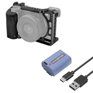 Bundle: SmallRig Cage with Silicone Handgrip for Sony A6100, A6300 and A6400 and SmallRig USB-C NP-F