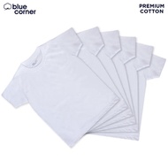 (HM) Blue Corner Tshirt Plain White for Boy/girl Kids/Teen ROUNDNECK UNISEX 8-22 FASHION