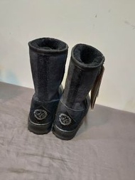 全新 UGG澳洲正品-鋪毛長、中  雪靴 - 黑色