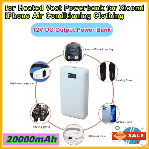 20000mAh 12V DC Output Power Bank Portable Charger Battery for Heated Vest Powerbank for Xiaomi IPho