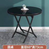 โต๊ะรับประทานอาหาร INTER HOME โต๊ะกาแฟคาเฟ่หน้าท็อปกระจก รุ่น DD-123 โต๊ะกลมพับเก็บได้ ประหยัดพื้นท