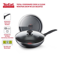 Tefal Cookware Cook & Clean Wokpan with Lid 28cm B2257295