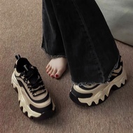 Women Show Feet Small Fried Street Daddy Shoes 2023 Autumn Lazy Thick-Soled Platform Casual Sports S